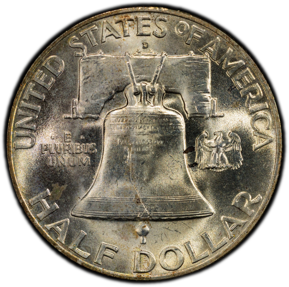 1949-D PCGS MS64 FBL Franklin Half Dollar w/ Nice Color & Excellent Surfaces