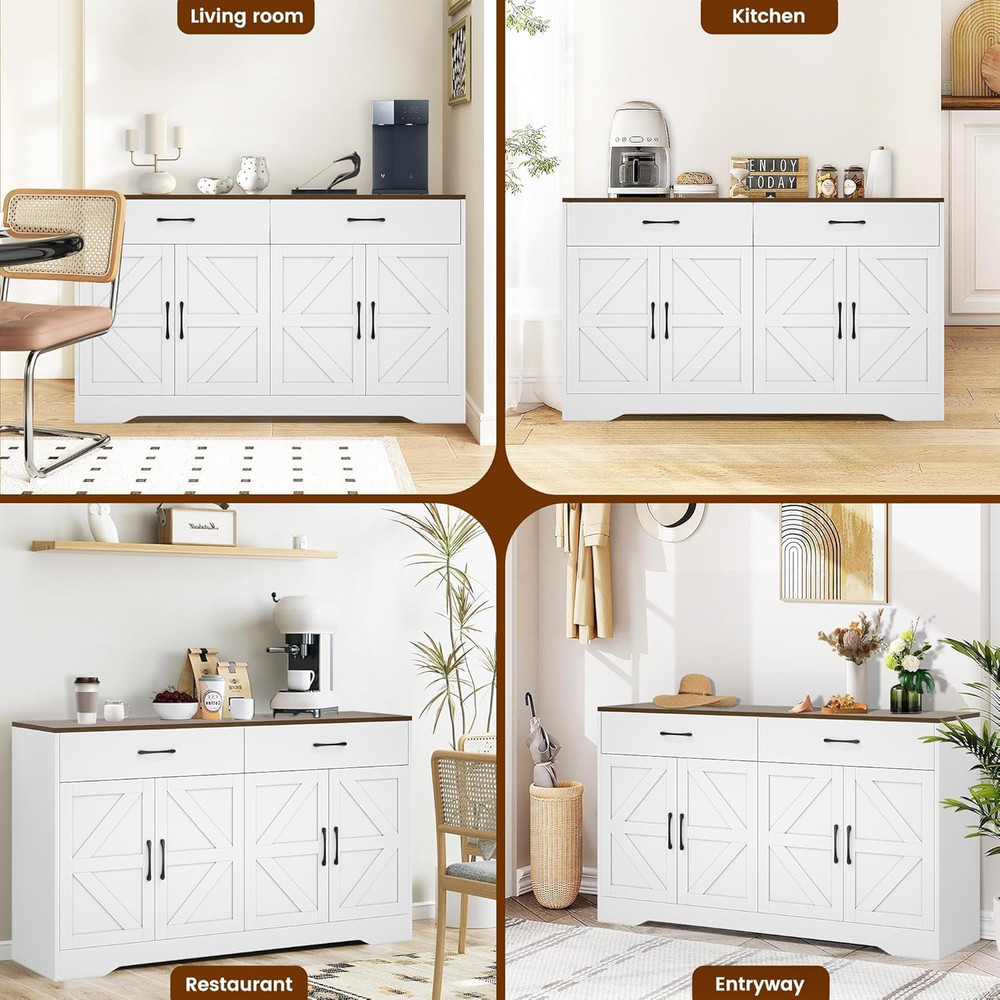 Sideboard Buffet Cabinet with Storage, Large Kitchen Storage Sideboard with Draw