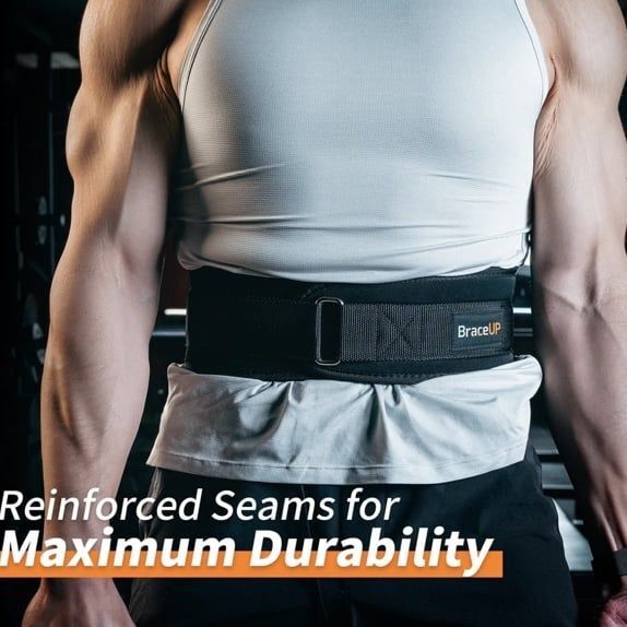 Braceup Powerlifting Belt Black Medium B682