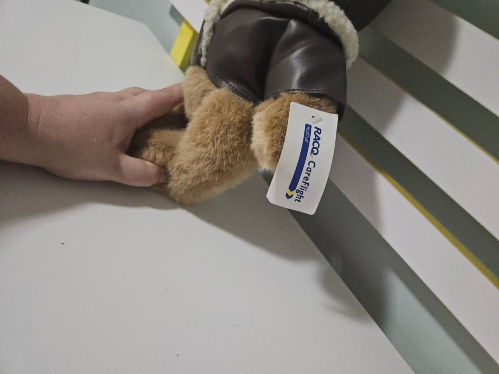 RACQ CAREFLIGHT BEAR PILOT WITH GOGGLES JACKET AVIATOR GLASSES