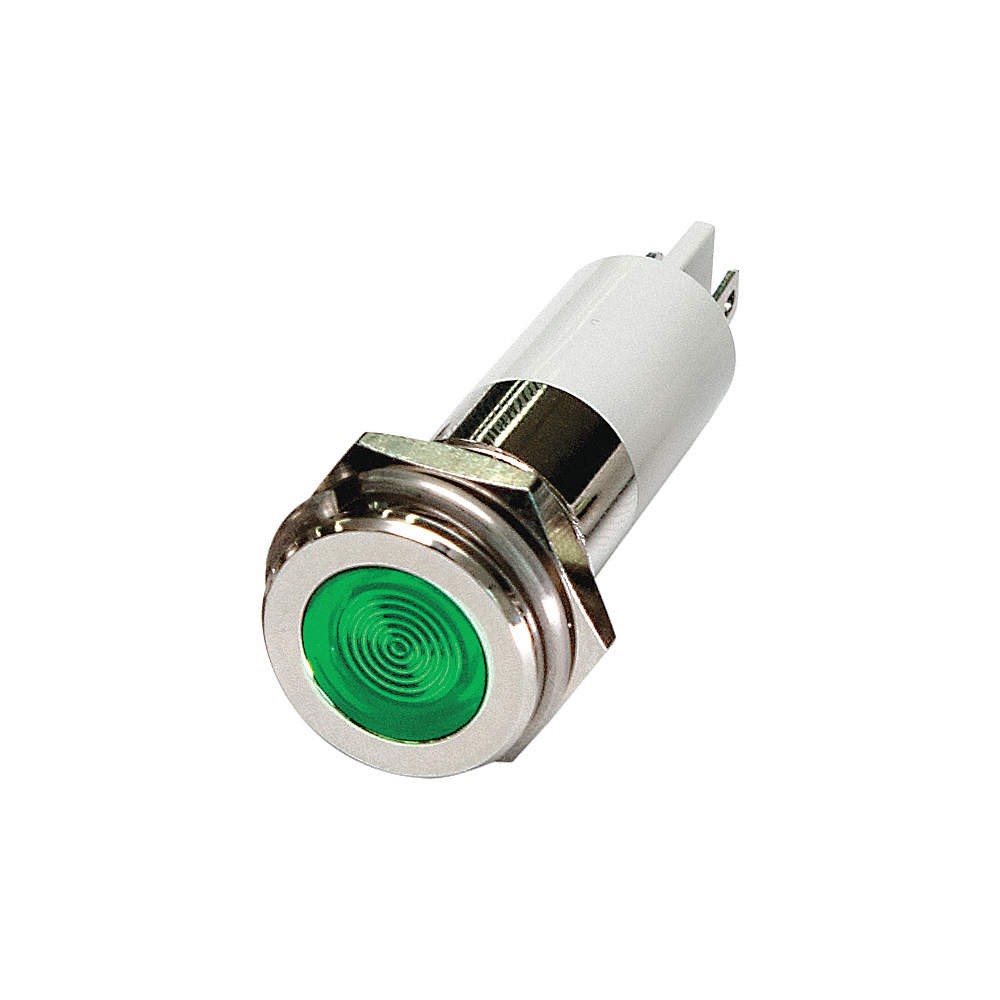 GRAINGER APPROVED 24M139 Flush Panel Light, Green, 110 V AC 24M139