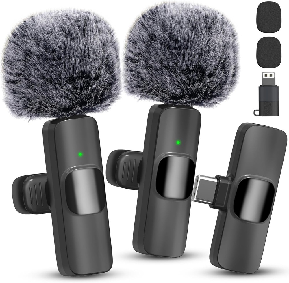 Omnidirectional Wireless Microphone for Podcasts - iPhone & Android Compatible