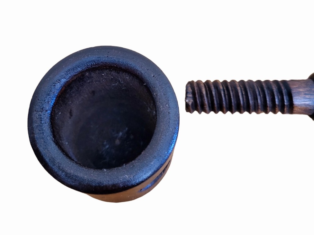 Vintage Solid Wooden Screw Nutcracker Pipe Shaped Nut Cracker Removable Handle