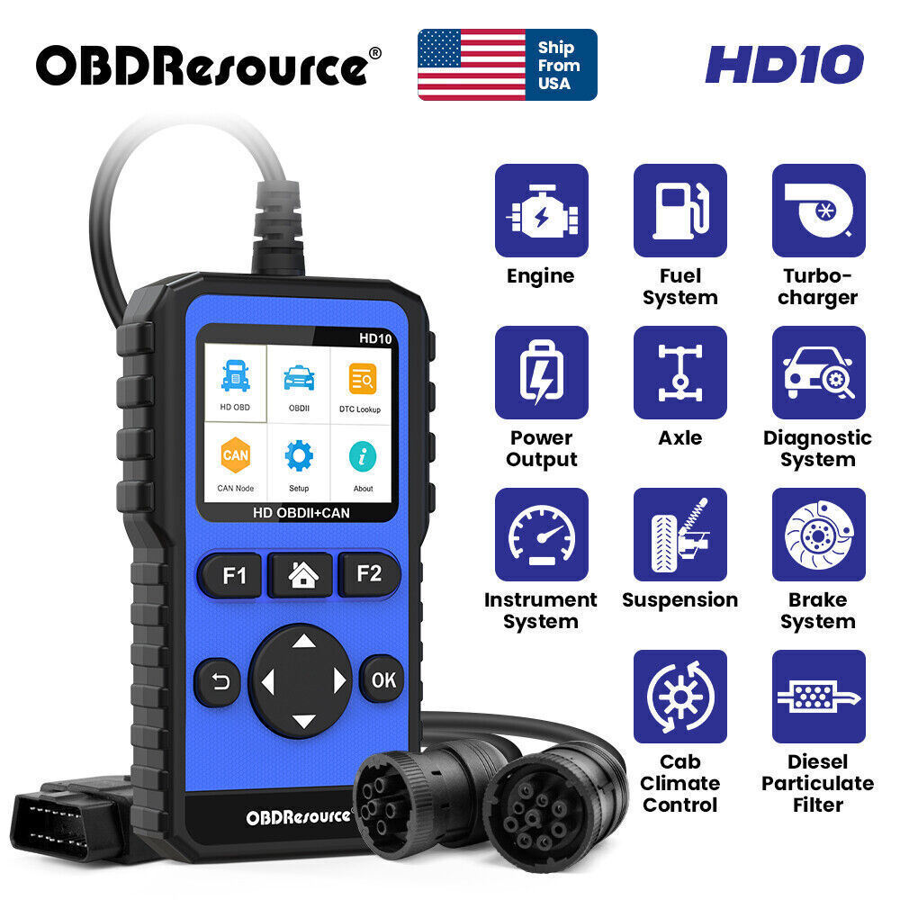 Heavy Duty Code Reader Diesel Truck Car Error Code Scanner Diagnostic For Ford