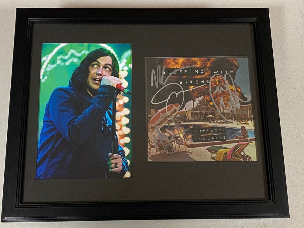 SLEEPING WITH SIRENS AUTOGRAPHED SIGNED FRAMED CD COVER JSA COA # AF66776