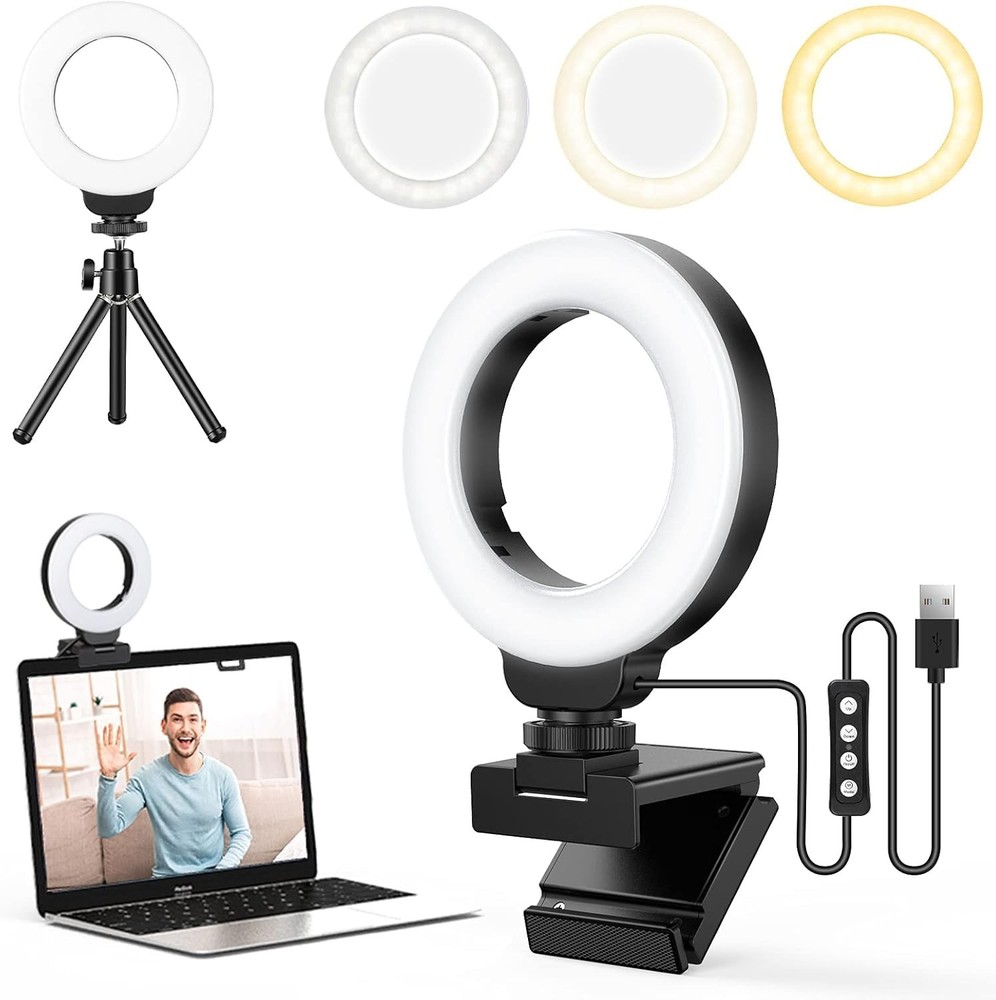 FDKOBE Ring Light for Laptop/Computer,Zoom Call, 4'' Small Video 4inch01
