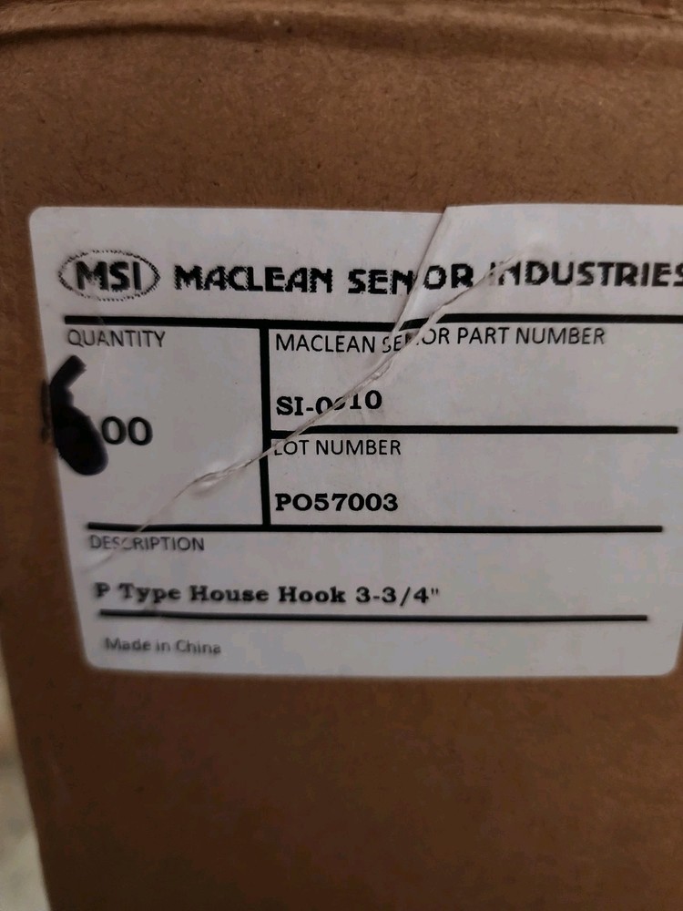 100 pcs box. P Type House Hook 3-3/4"