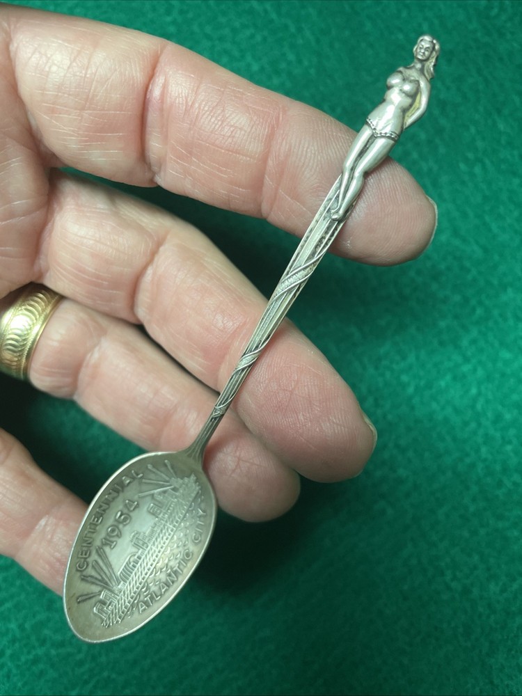 Unique Figural 1954 centennial Sterling Spoon, Atlantic City