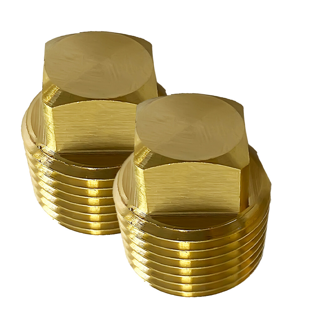 NEW 2 PACK 1/2" NPT Solid Brass Boat Hull Spare Garboard Drain Plug-