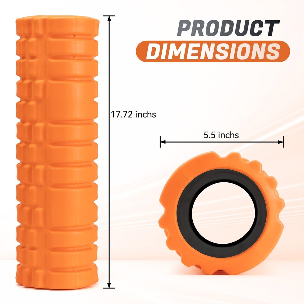 Foam Roller for Deep Tissue Massager, 18" Trigger Point Foam Roller, Patented...
