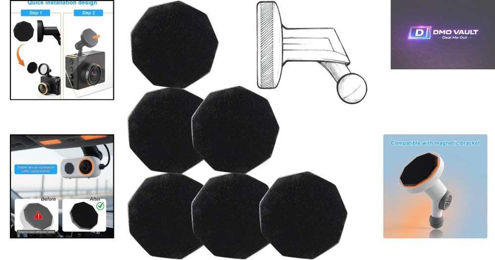 Strong Adhesive 6pcs Replacement Pads for Garmin Dash Cam Windshield Mounts
