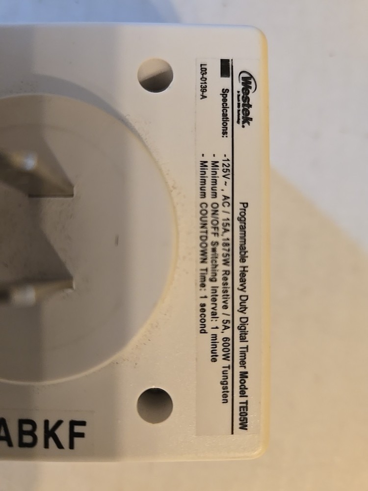 WESTEK Programmable Heavy Duty Digital Timer TE05W Works Pre-owned