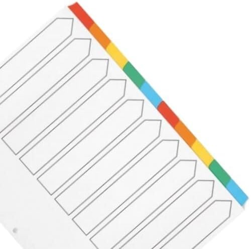 Q-Connect 10-Part Index Multi-punched Reinforced Board Multi-Colour Blank Tabs A