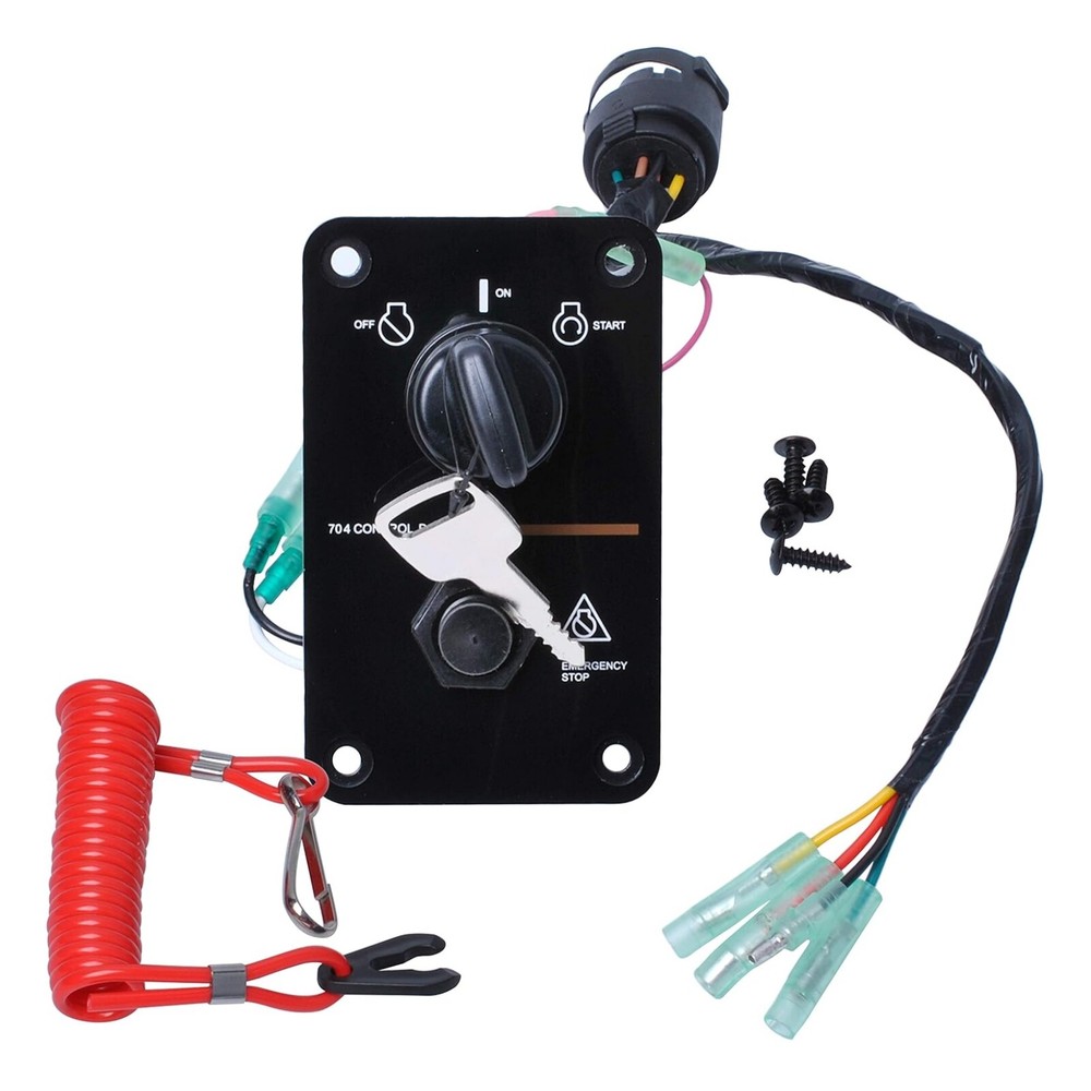NEW Outboard Single Engine Key Switch Assembly Panel Fits Yamaha 704-82570-12-00