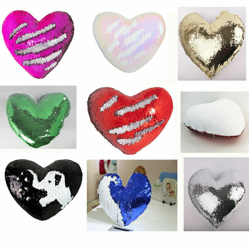 20Pcs Sublimation Blank Pillow Case Magic Reversible Sequin Cushion Cover Decor