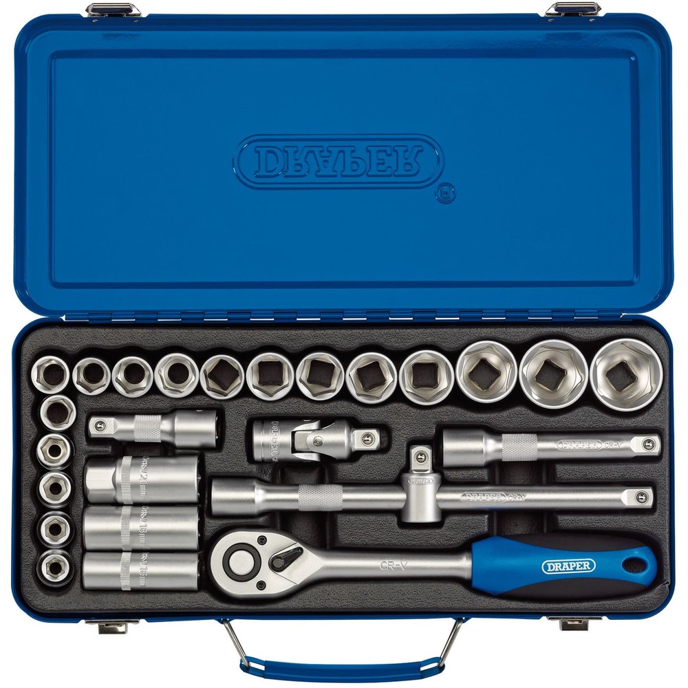 Draper 16368 Metric Socket Set 1/2" Sq. Dr. 26 Piece