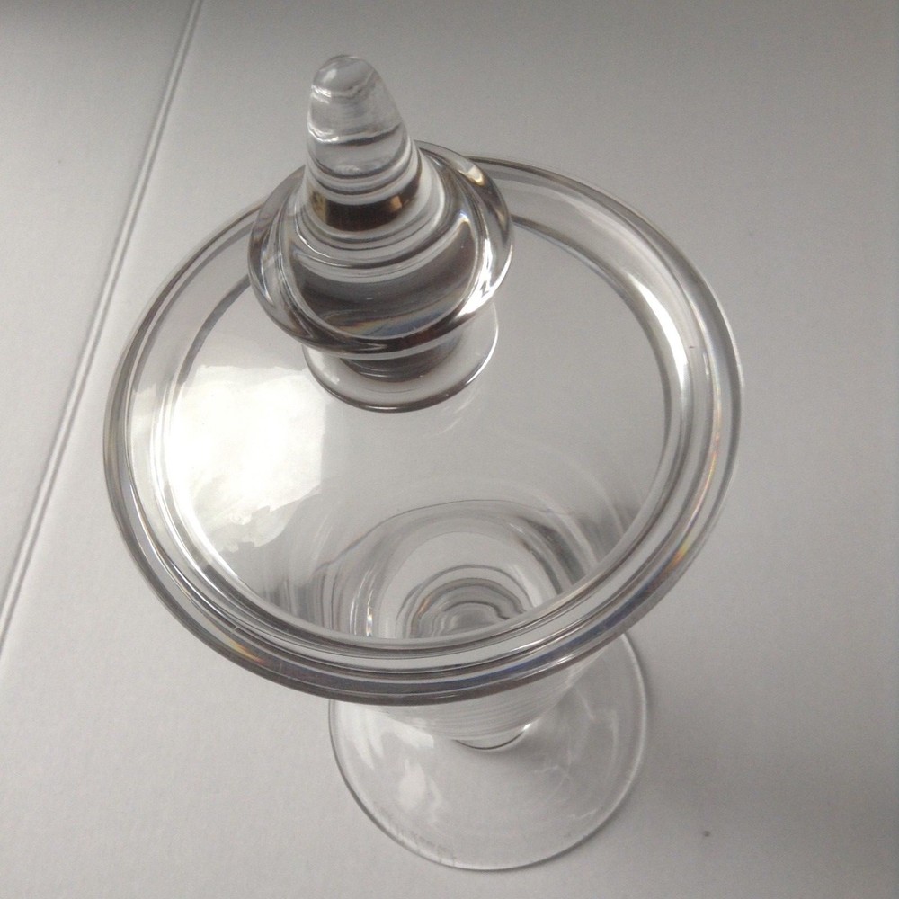 Val St. Lambert Candy Jar signed about 12" Tall [with lid] SIGNED