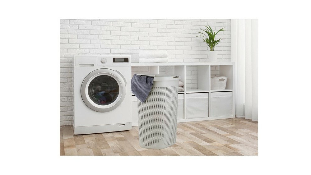 Superio Slim Deluxe Laundry Hamper Wicker 60 L Ivory, Beige