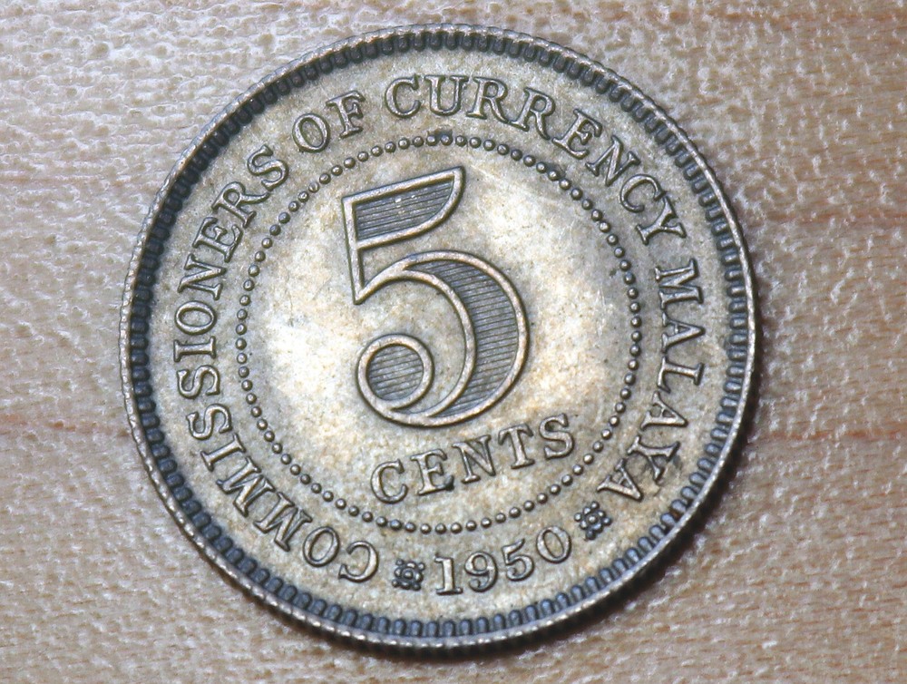 1950 Malaya 5 Cents