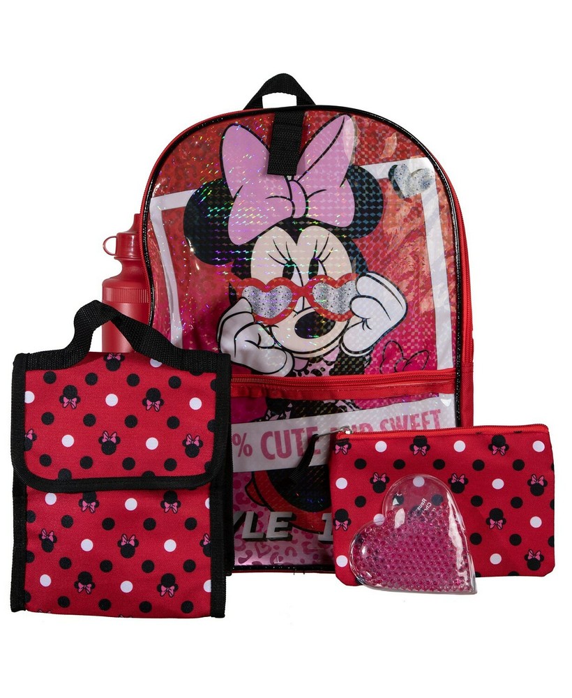 Minnie Mouse Backpack Bioworld 5 Piece Set NEW FAST SHIP