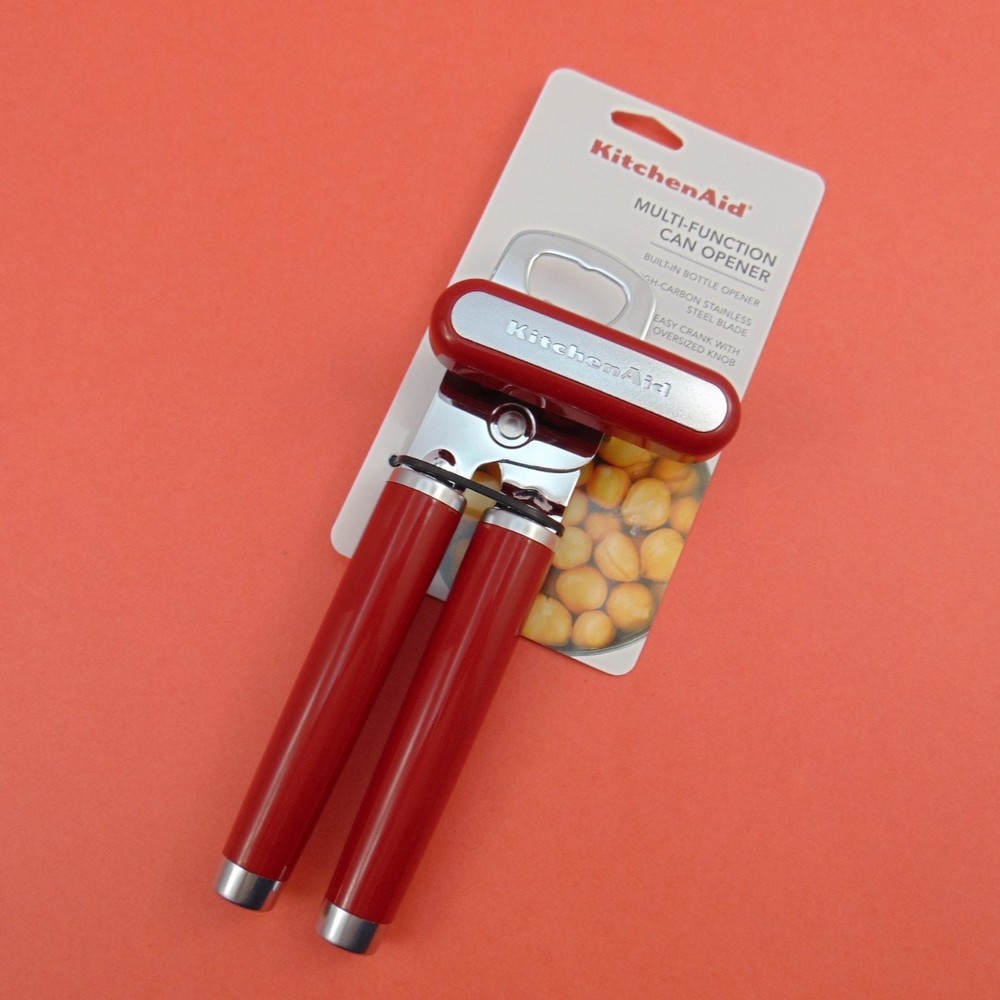KitchenAid Multi-Function Manual Can Opener Bottle Opener Red Stainless Steel