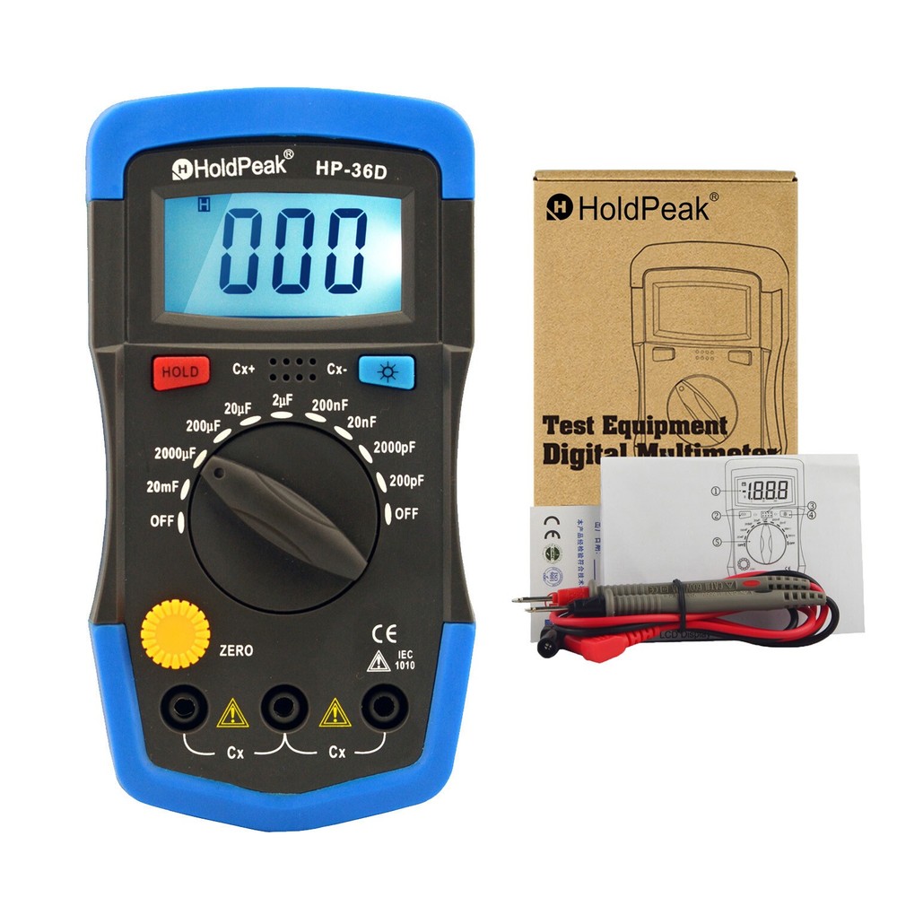 Capacitor Tester Kit 2000 Counts Digital Capacitance Meter BackLight 20000uF