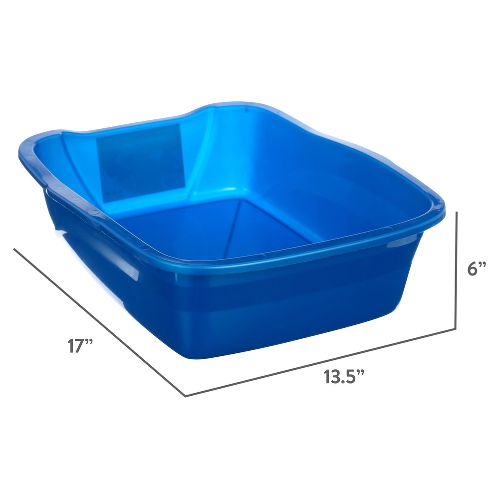 (2 pack) Van Ness Plastics Cat Litter Pan Blue Large