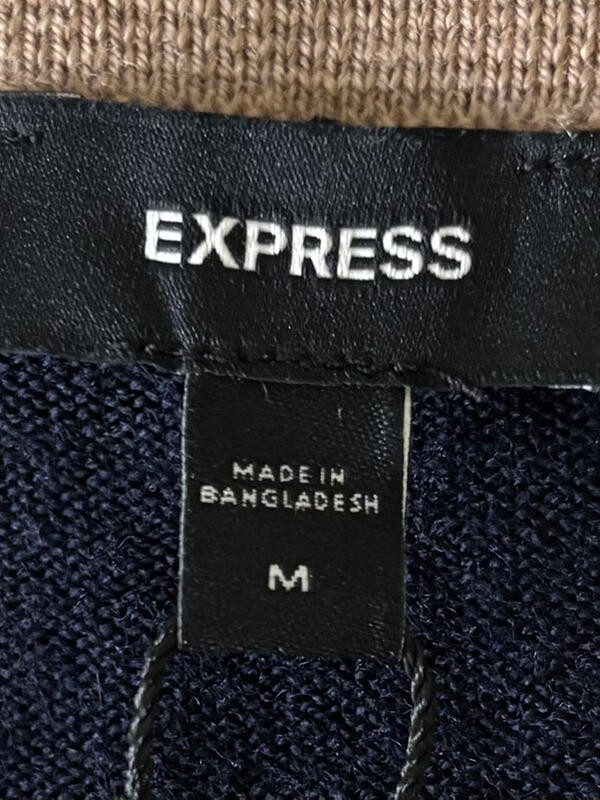 EXPRESS NWT X-Navy Rust Khaki Merino Wool Sweater M