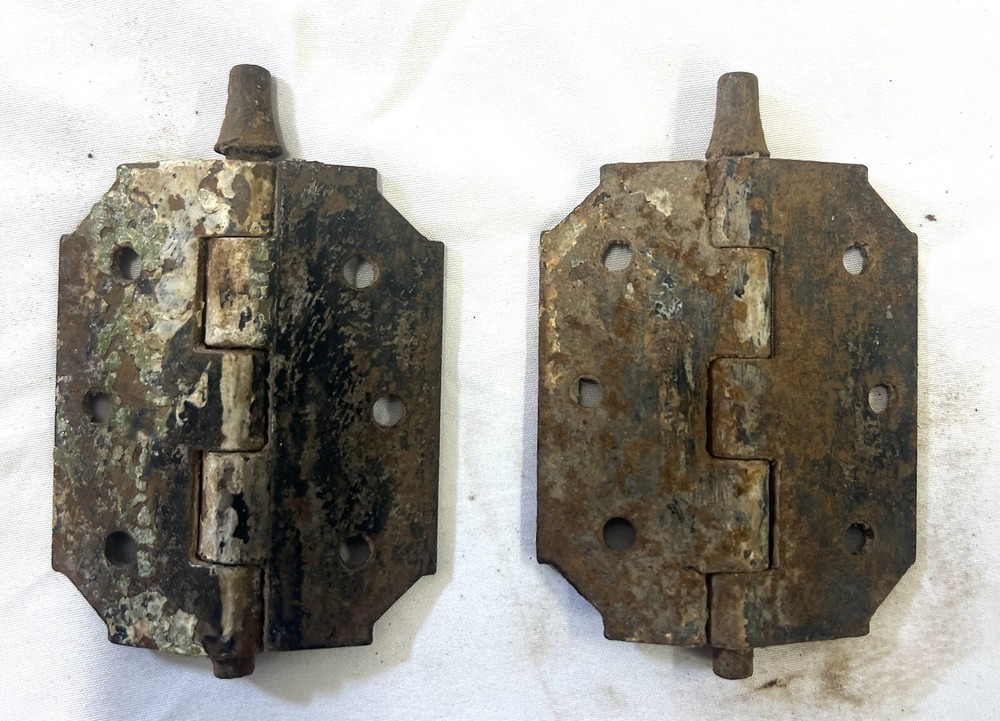 Pair Rustic Hinges 3 1/2 In X 2 1/2 Gate / Barn Door Hinges