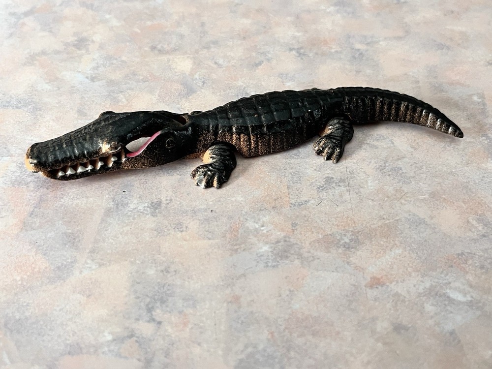 Vintage Cast Iron small Alligator original paint Nutcracker