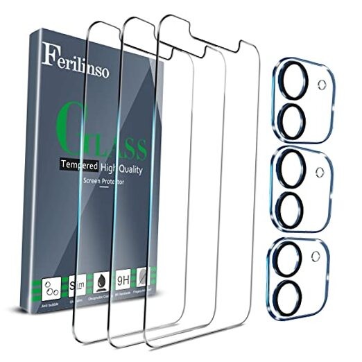 3 Pack Screen Protector for iPhone 11 with 3 Pack Tempered Glass Transparent