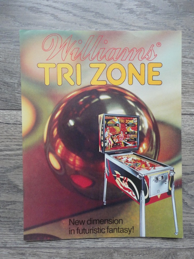 Tri Zone Pinball Machine Flyer Original Williams Brochure