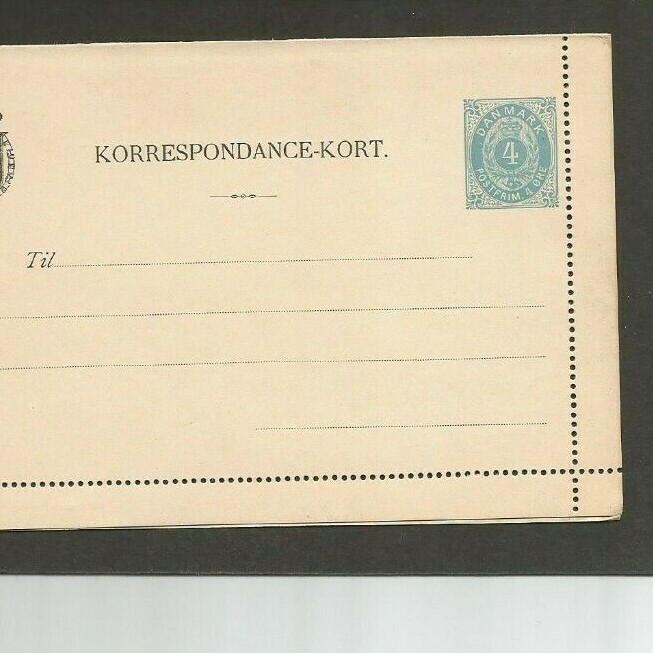 DENMARK   LETTER CARD "A6 Design"   UNUSED   4 ore value   1870
