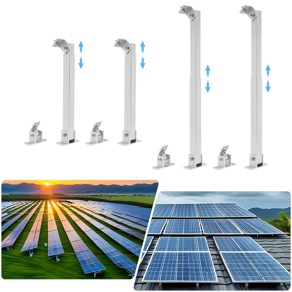 2-Pair Adjustable Solar Panel Tilt Mounting Rack Brackets For RV/Rooftop/Floor