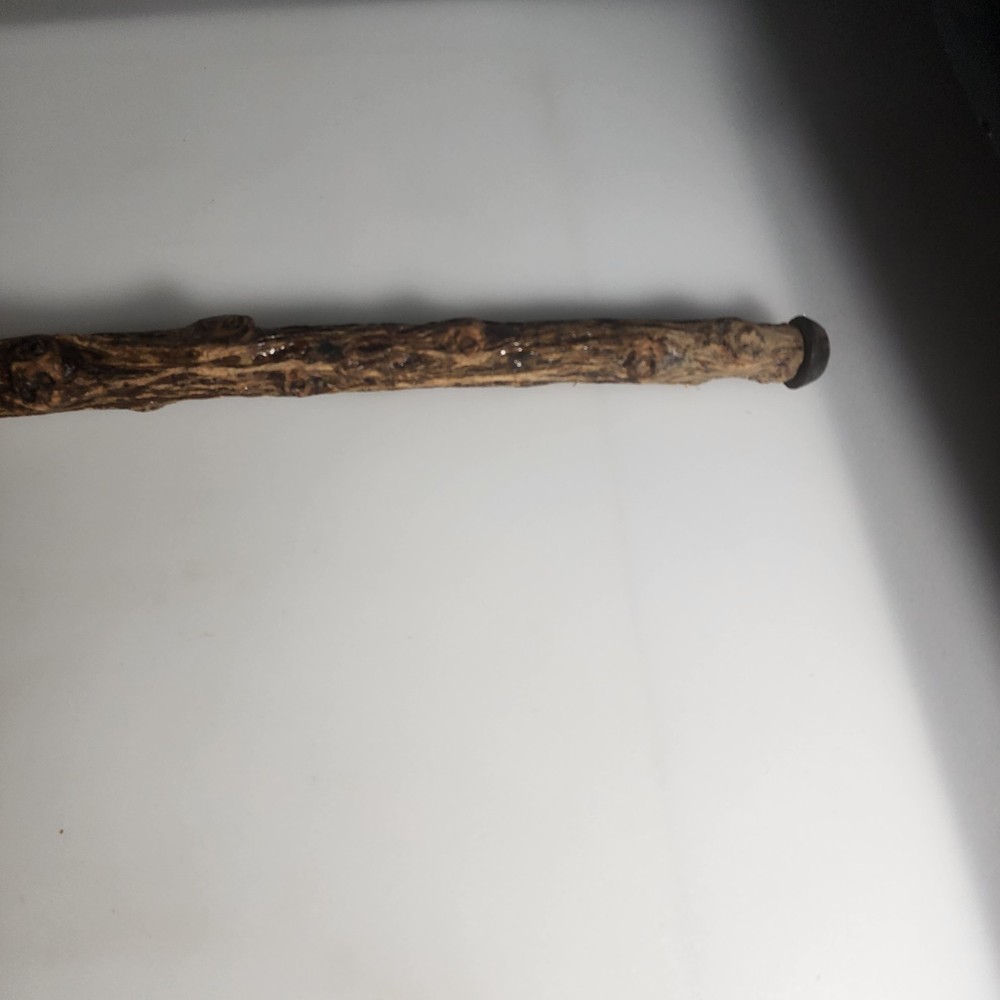 Knotty Wood Vintage 35" Cane Curled Handle