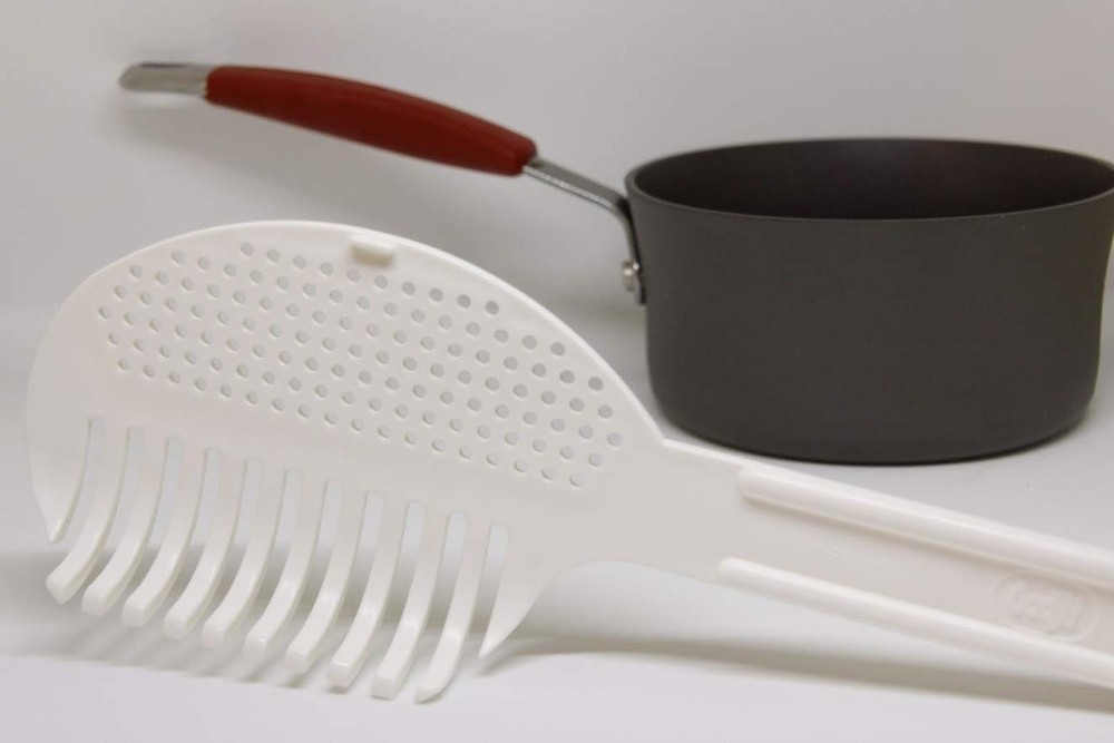 Pasta Strain & Serve – Pot Strainer and Pasta Server, Two-Sided Kitchen Tool ...