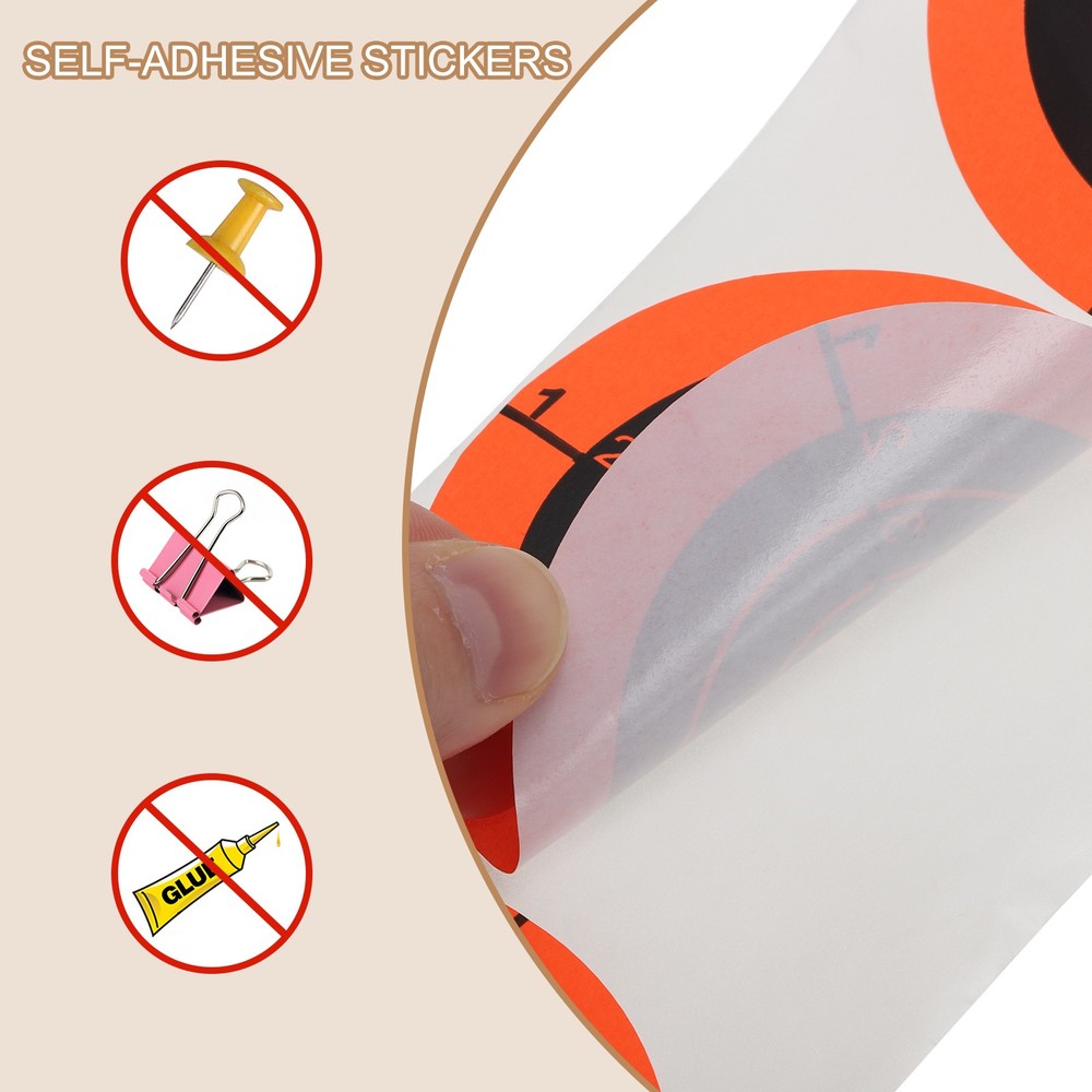 1 Roll Circle Splatter Target Stickers 3", Orange/Black Style 5