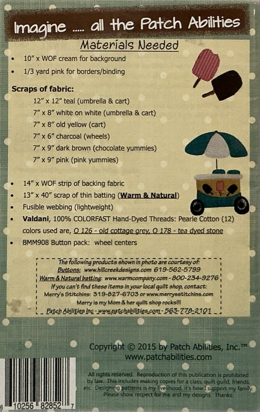 Summer Yummies Table Runner By Patch Abilities Inc. MM908