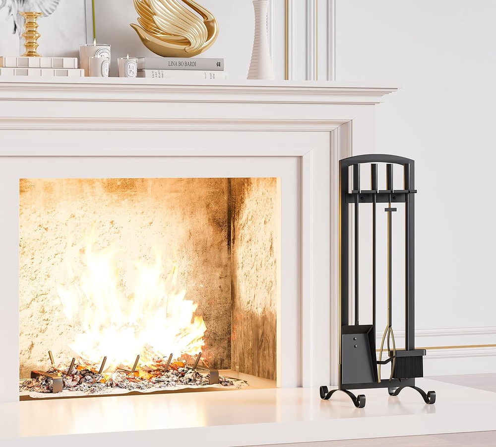 5 Pcs Fireplace Tools Set Handcrafted Holder Outdoor Fire Pit Sets Indoor Firepl