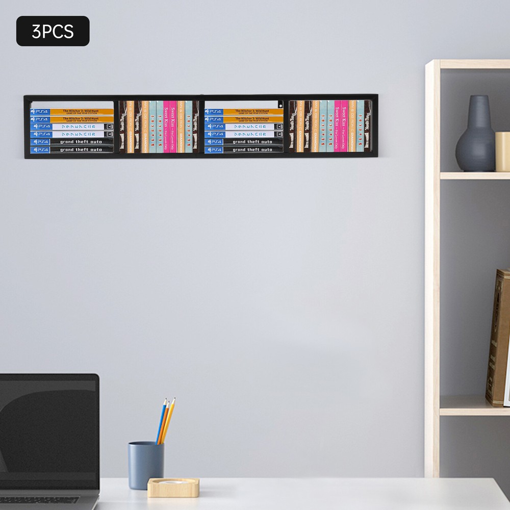3-Stand Metal CD Wall Mount Rack - Space-Saving Media Organizer
