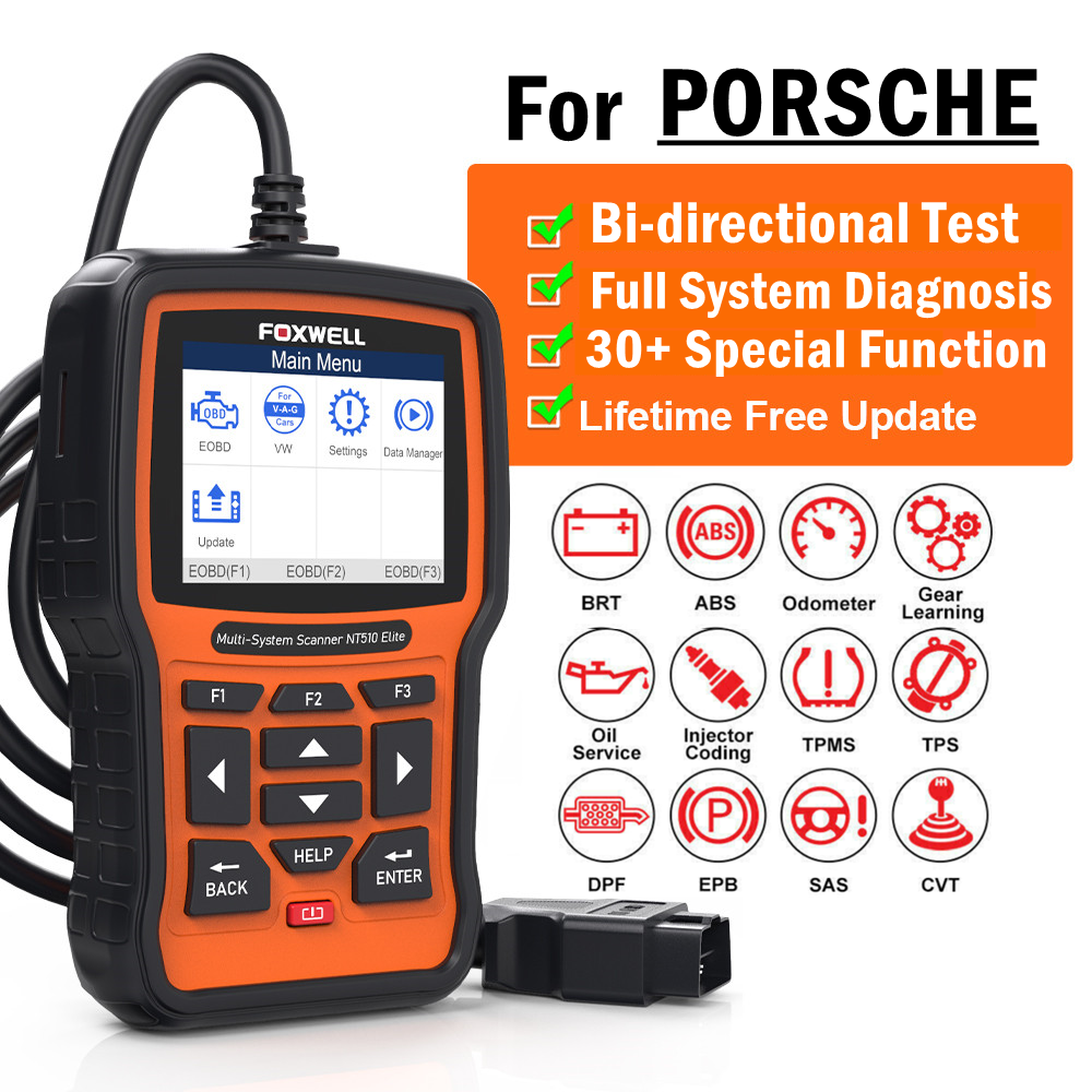 For PORSCHE OBD2 Scanner Bi-directional Test Full System Diagnostic Tool ABS SRS