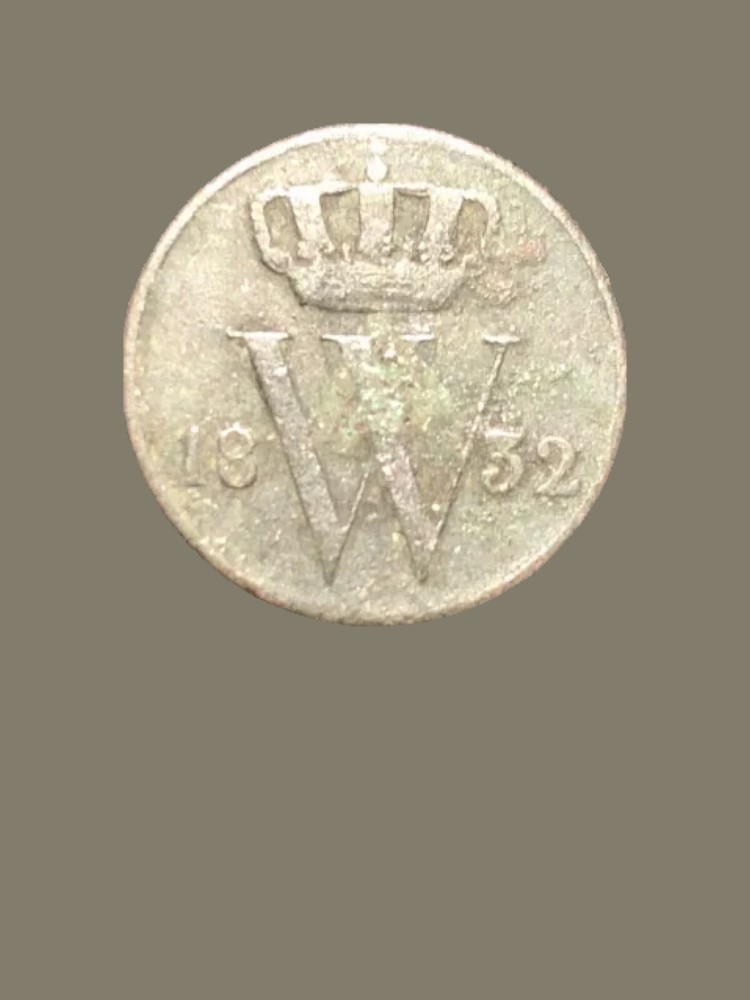1832 Netherlands 1/2 Cent Copper Coin - VF (Very Fine) condition
