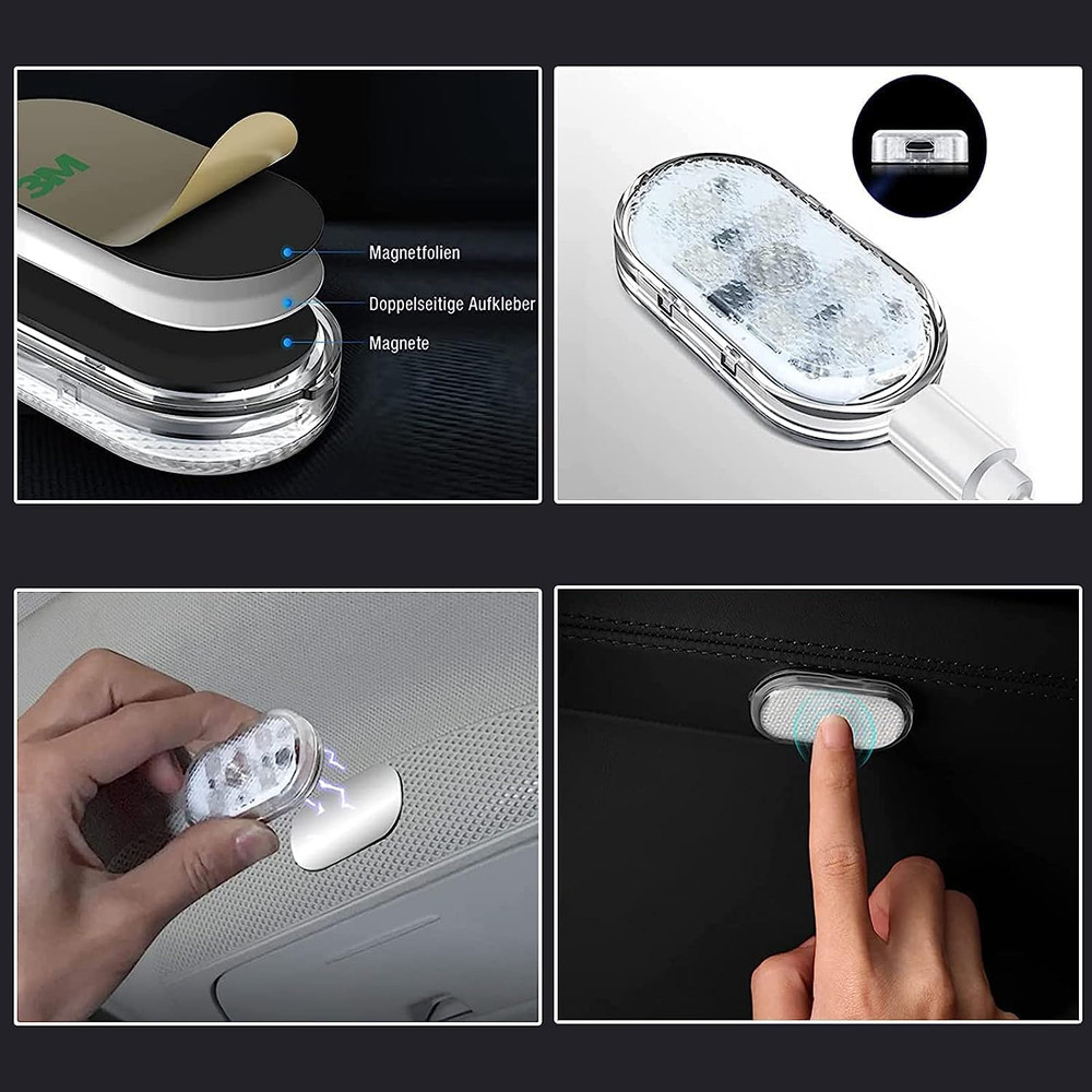 LED Auto Interni, Luci Multicolore Touch a Led Ricaricabile USB