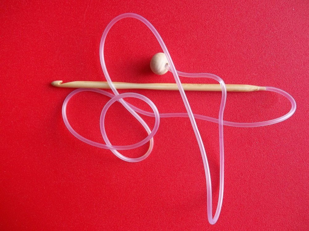 Afghan crochet hook/needle, bamboo, 41" long