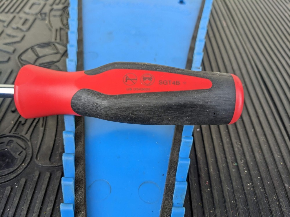 #bh810 Snap On Tools NEW SGT4B 1/4" Socket Driver with Red Soft Grip Handle