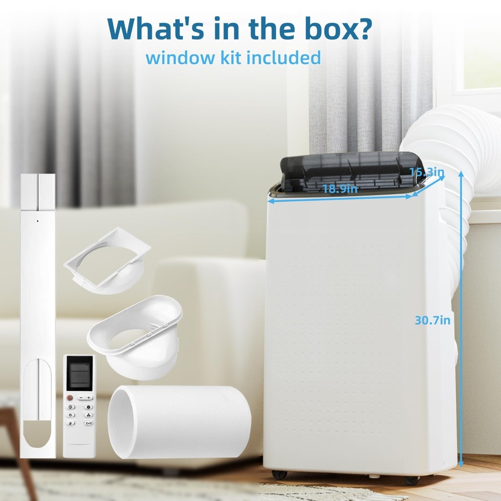 14000 BTU Portable Air Conditioner 3-in-1 Air Cooler w/Dehumidifier & Fan Mode