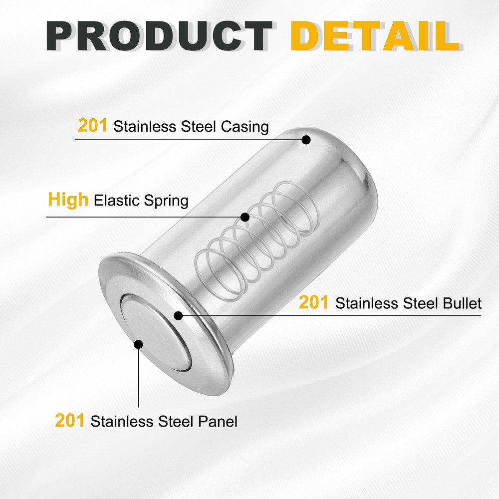 0.51" Door Latch Dust Protector, Dust-Proof Sliding Lock Insert, Silver