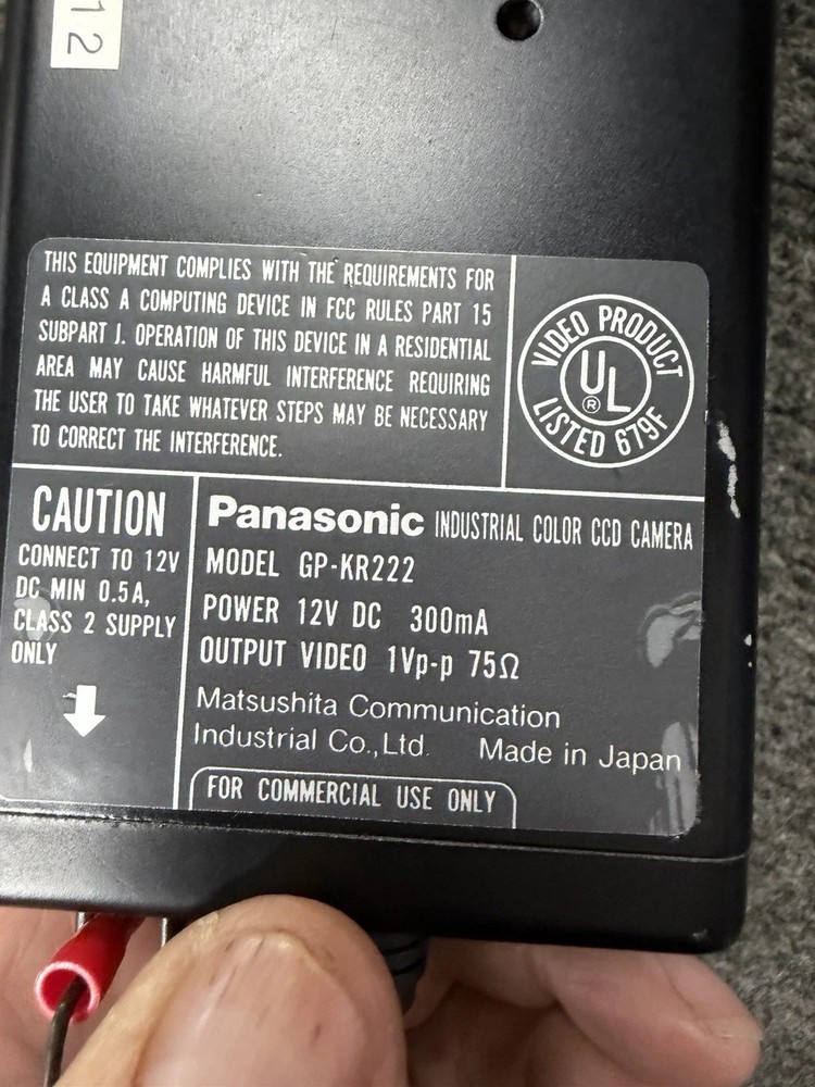 Panasonic GP-KR222 Industrial Machine Color Camera w/ Cable