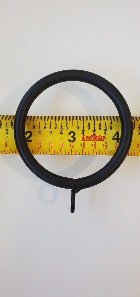 5 Pieces PACK 2" BLACK IRON drapery curtain drape ring with eyelet TWO INCHES