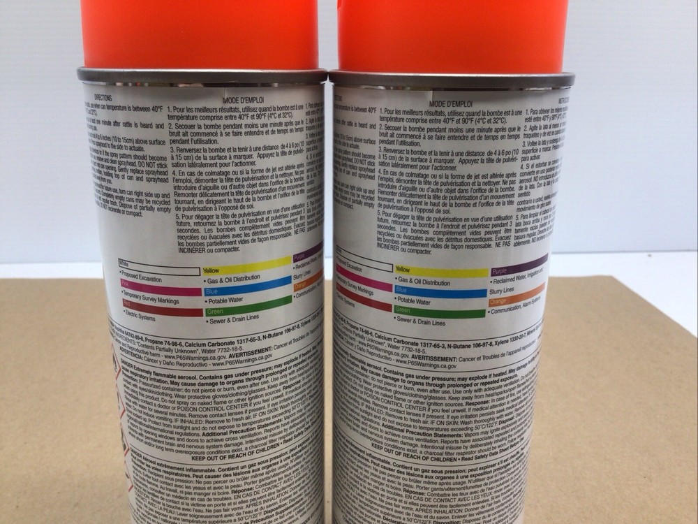 Seymour Stripe Inverted Marking Paint Fluorescent Orange 20-357 Two Pack